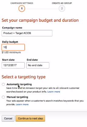 Setting up your campaign parameters